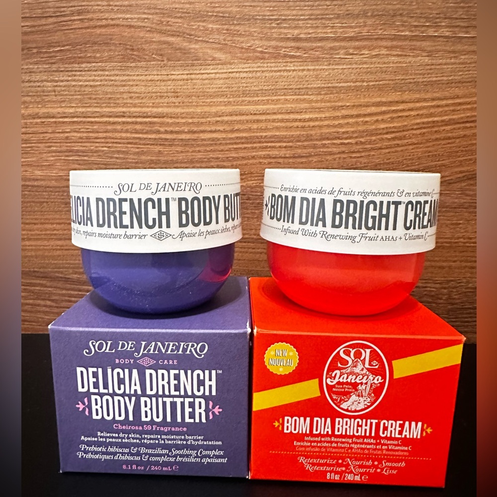 BNIB 2 x 8.1 OZ SOL DE JANEIRO CREAM BUNDLE (240ml/each)